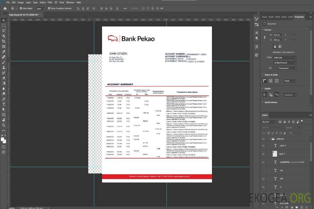 Pologne Bank Pekao S.A. template Pologne Bank Pekao S.A. template